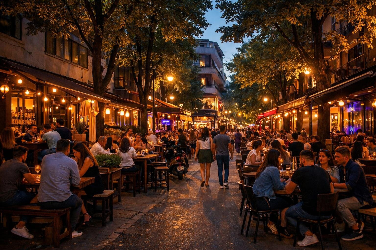 Blloku district — Tirana's trendy neighbourhood with cafés, bars and street art