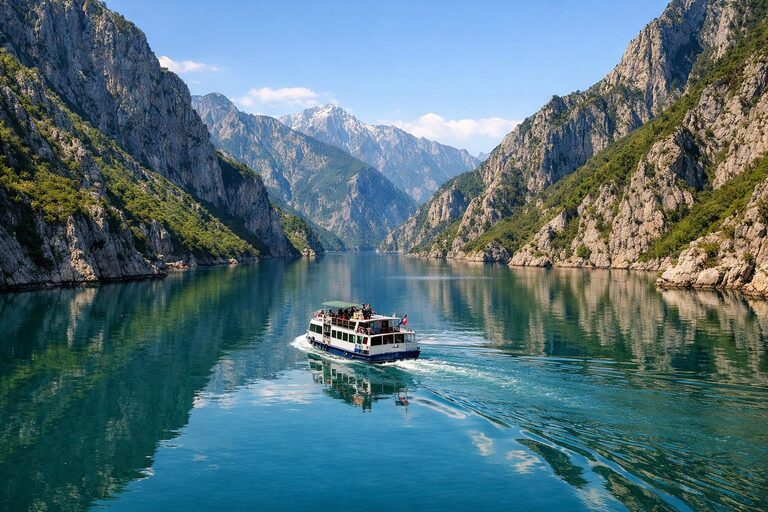 Komani Lake — dramatic fjord-like scenery in northern Albania