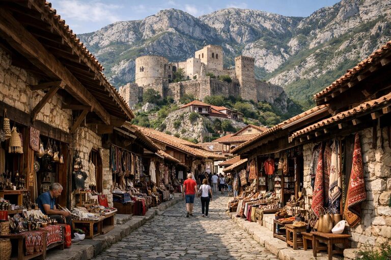 Kruja castle and bazaar — birthplace of Skanderbeg